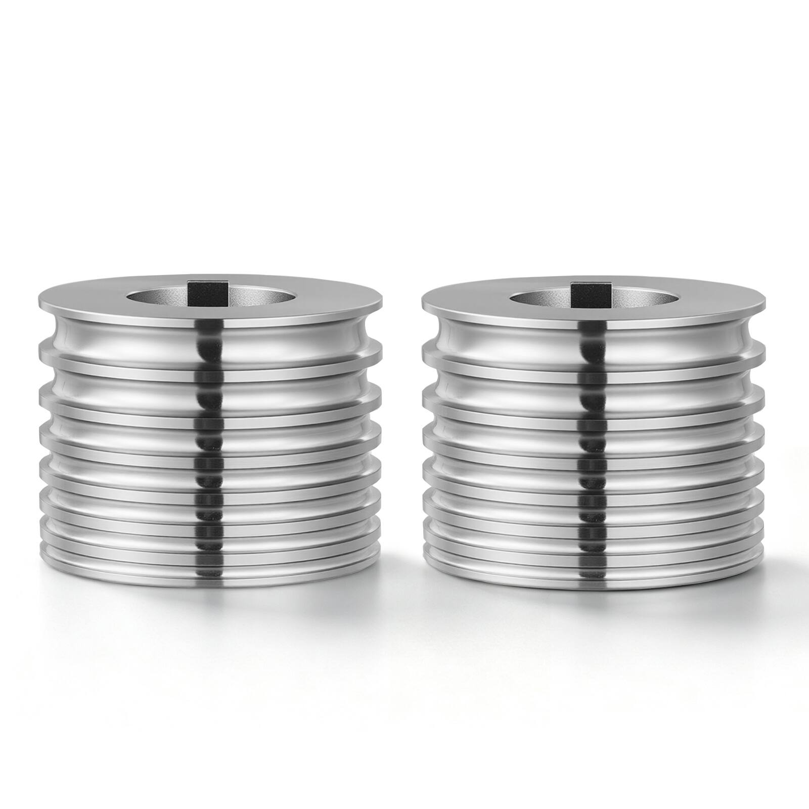 Front. VEVOR - Replacement Roller for Rolling Mill 7 Sizes Grooves 2 Oval Rollers, Jewelry DIY Tool Accessory Parts,Premium Alloy Steel - Silver.