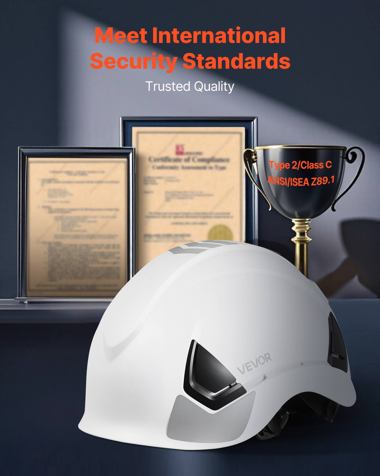 Meet International Security Standards  
Trusted Quality  
Type 2/Class C ANSI/ISEA Z89.1  
VEVOR