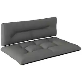 PULUZ - 2 Seater Pallet Cushions Outdoor 3.9 inch Thick Replacement Cushions - Tufted Design for Garden, Patio - Black and Dark Gray