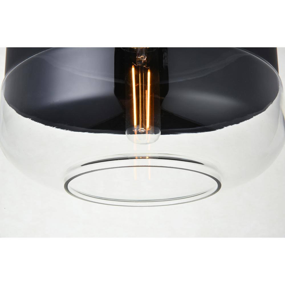 Alt View 1. Living District - Ashwell 1 Light Black Pendant With Clear Glass - Black And Clear.