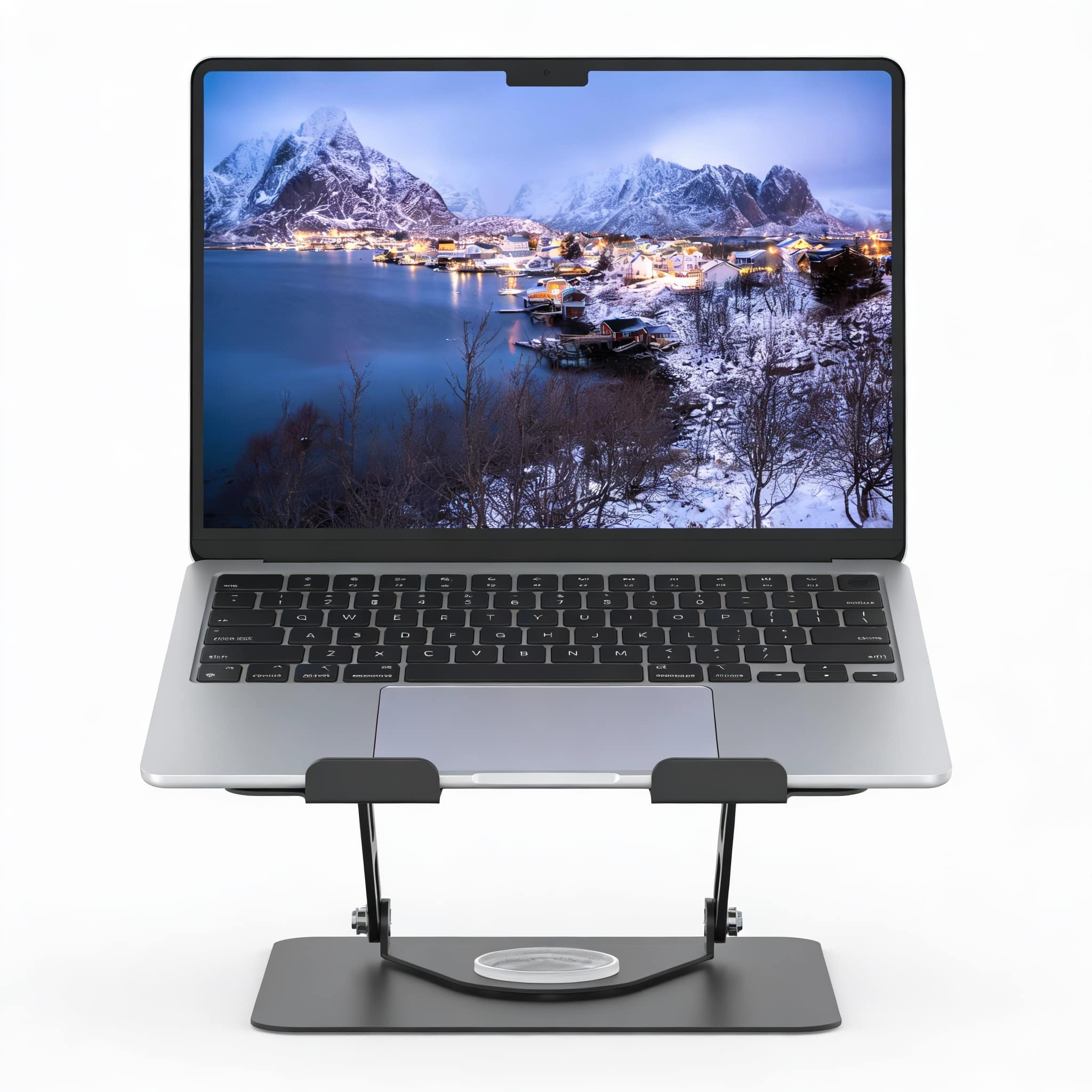 Frangdom - 360° Rotating Foldable Laptop Stand Adjustable Riser - Black 10-15.6" Laptop Stand