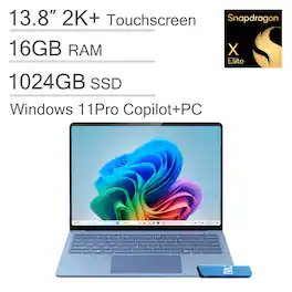 Microsoft - Surface Laptop 7 13.8" 2K+ Touchscreen Laptop - AI Copilot + PC - Snapdragon X Elite - 16GB RAM - 1TB SSD - Win 11Pro - Sapphire