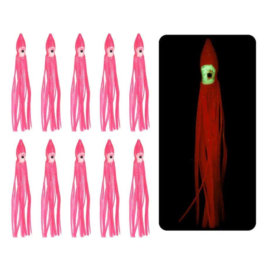 Unique Bargains Fishing Squid Skirts Glow Soft Plastic Trolling Lures ...