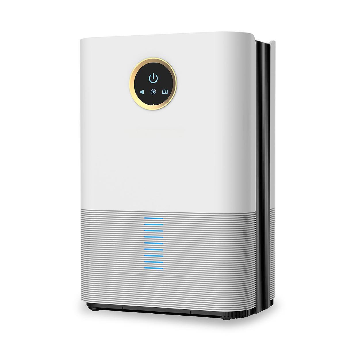 Front. Cluzine - Ultra-Quiet Mini Dehumidifier with 5-Color Light & Easy Operation.