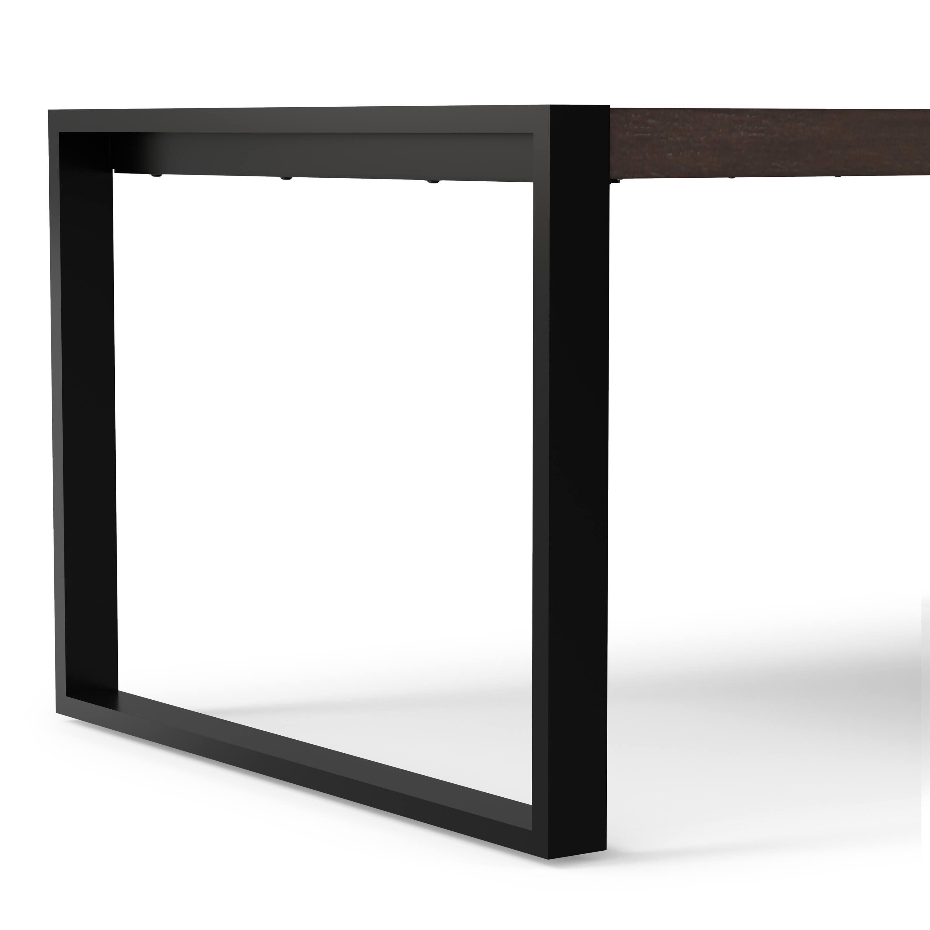 Alt View 2. Simpli Home - McKenzie 66 inch x 40 inch Rectangle Modern Industrial Dining Table in Smoky Grey - Smoky Grey.