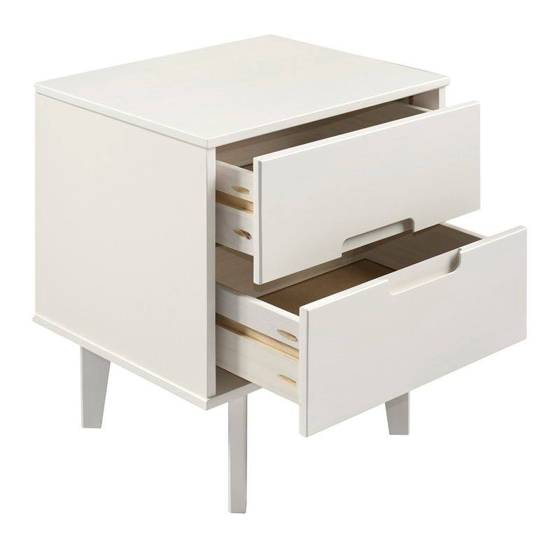 Back. Hivvago - Hivvago FarmHouse 2 Drawer Solid Wood Nightstand - White.