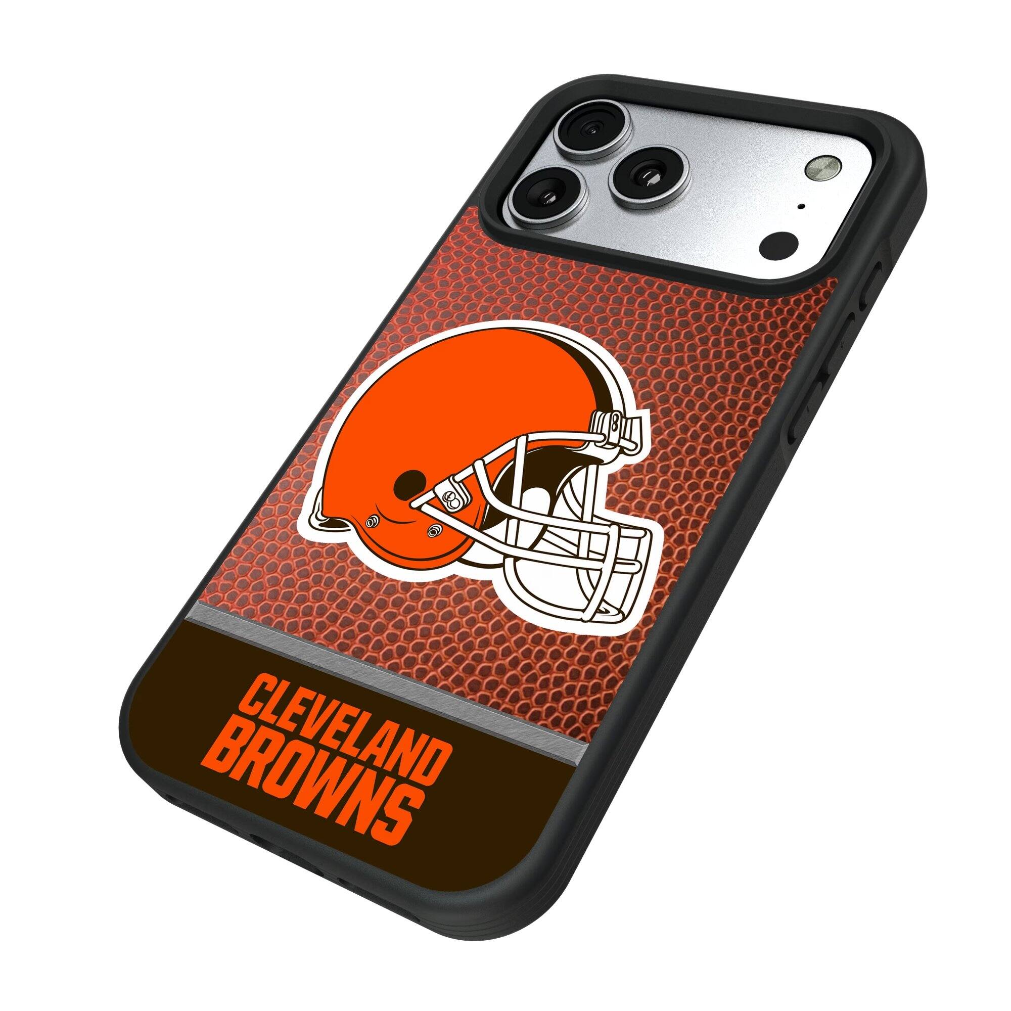 Alt View 1. Keyscaper - Cleveland Browns iPhone Bump Case with Football Design - 16 Pro - Multicolor.