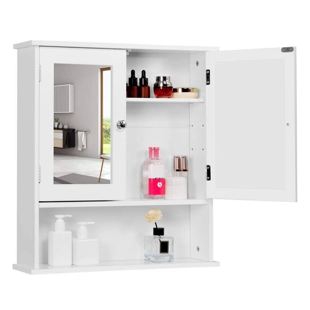 Alt View 1. Winado - Wall Mount Bathroom Storage Cabinet Kitchen Cupboard Organizer W/ Mirror Doors - White.