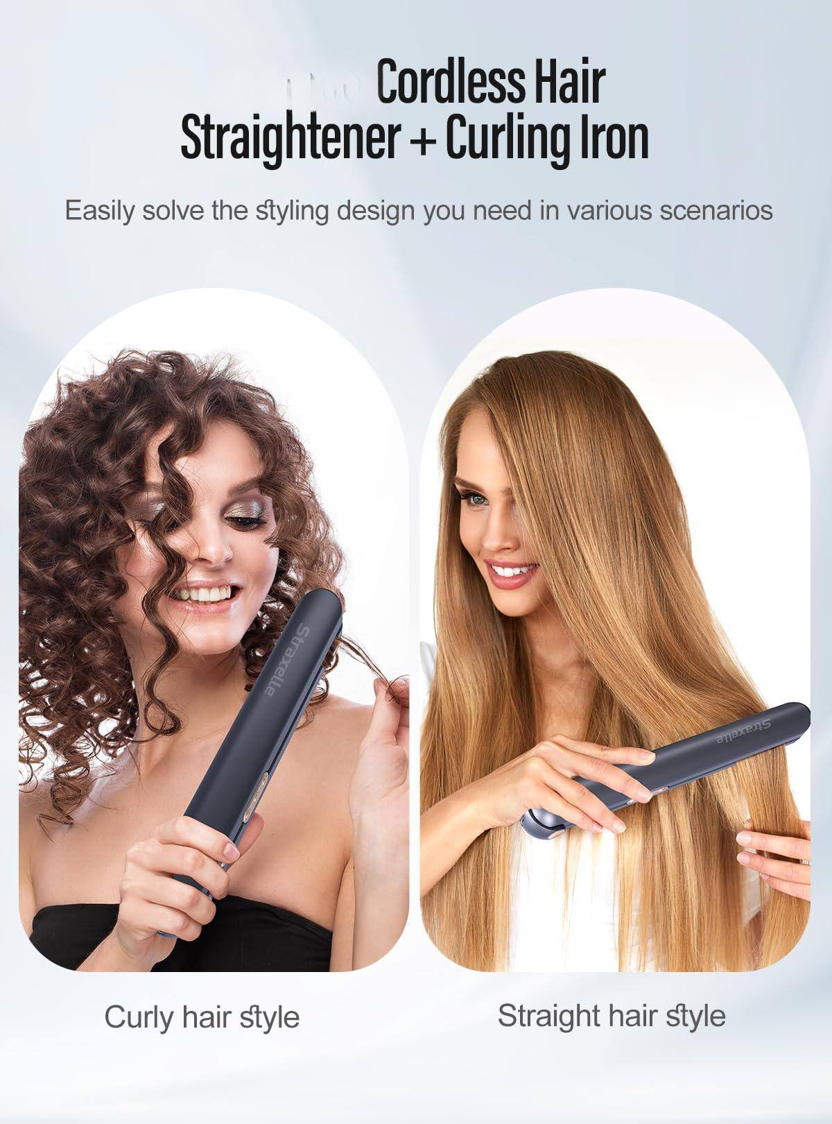 Cordless Hair Straightener + Curling Iron

Easily solve the styling design you need in various scenarios

Curly hair style

Straight hair style