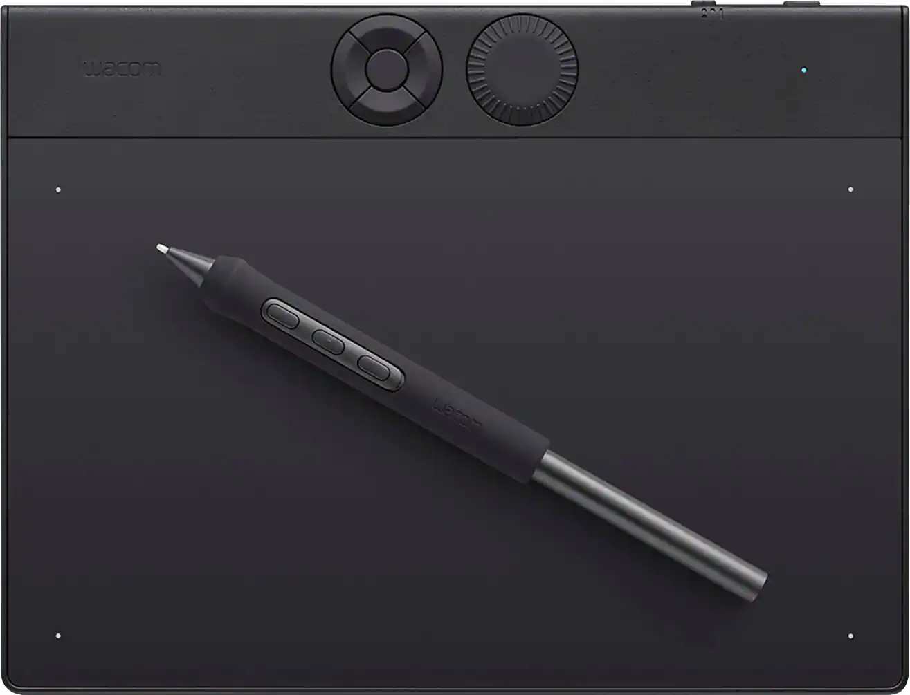 The text on the image reads "wacom wacom." The correct text should be "wacom."