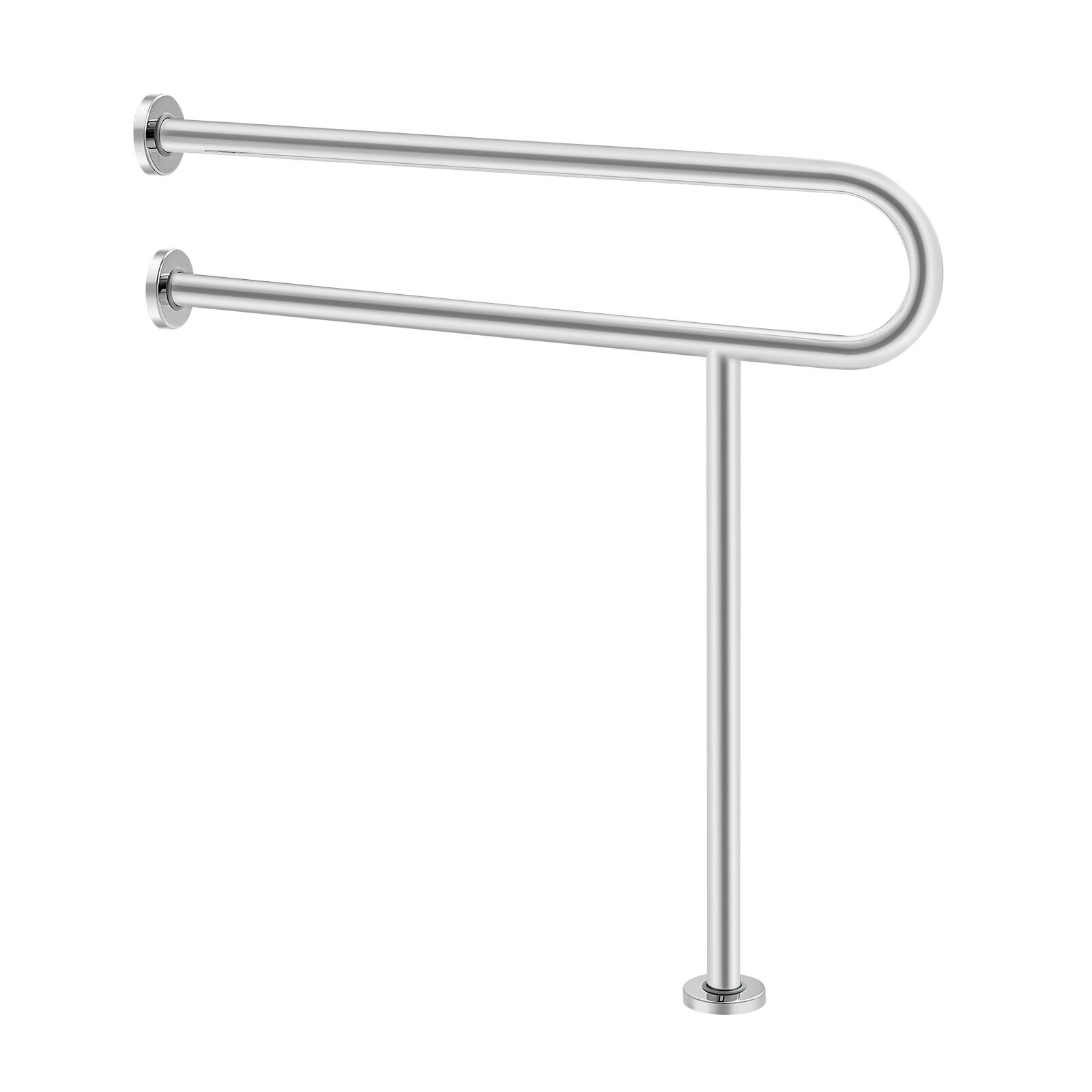 Alt View 5. VEVOR - Toilet Safety Rail, 31.5 Inch U-Shaped Handicap Grab Bar, 304 Stainless Steel Senior Safety Pole, Toilet Grab Bars - Original Stainless Steel Finish.