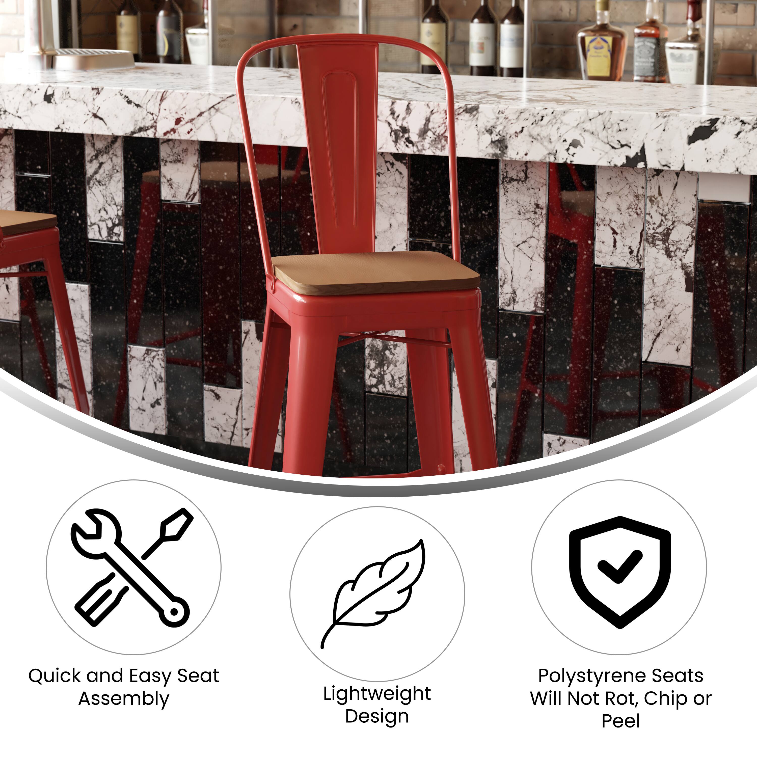Quick and Easy Seat Assembly  
Lightweight Design  
Polystyrene Seats Will Not Rot, Chip or Peel