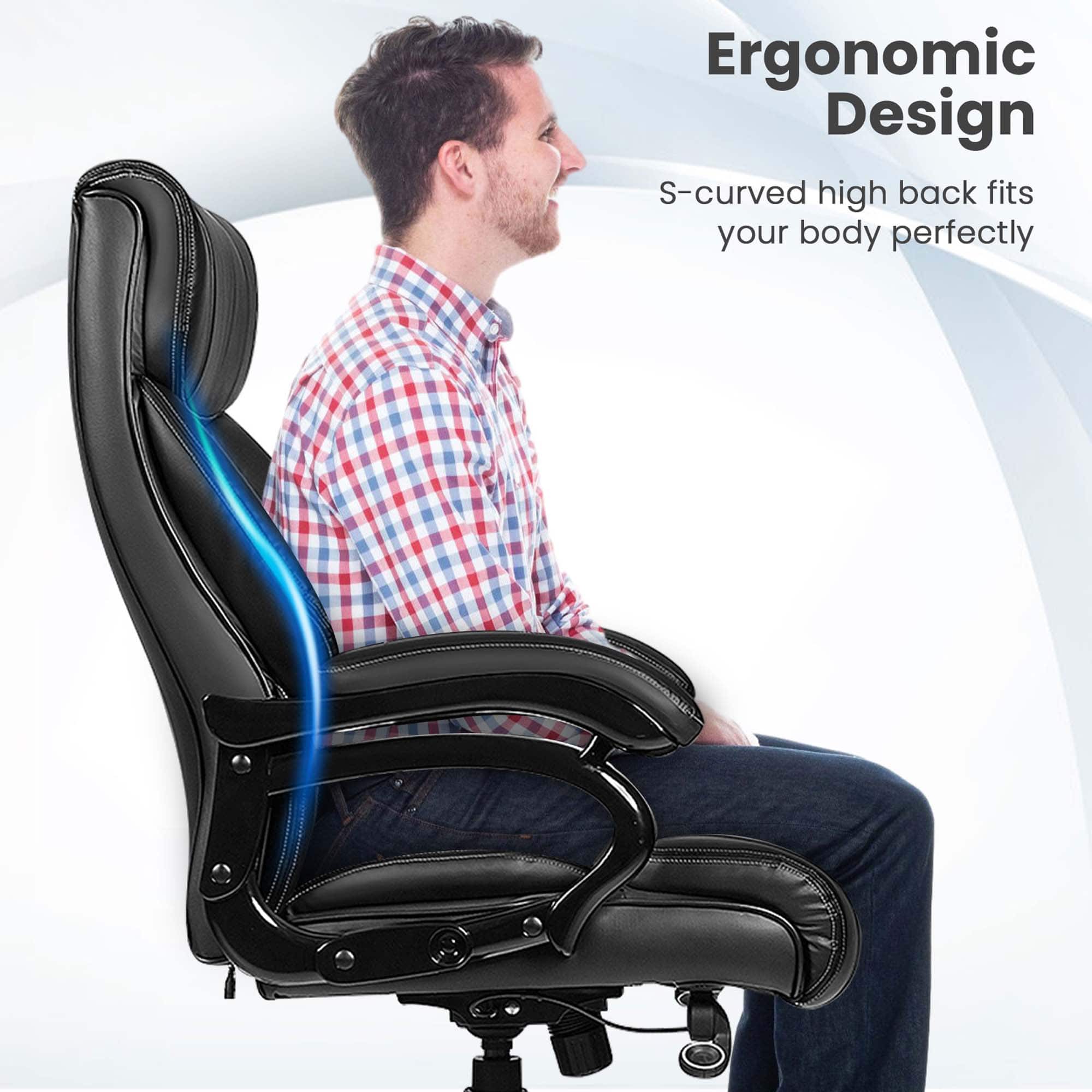 Ergonomic Design: S-curved high back fits your body perfectly.