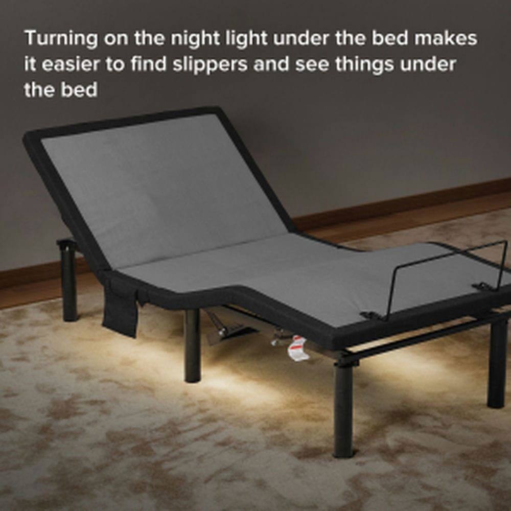 Turning on the night light under the bed makes it easier to find slippers and see things under the bed.