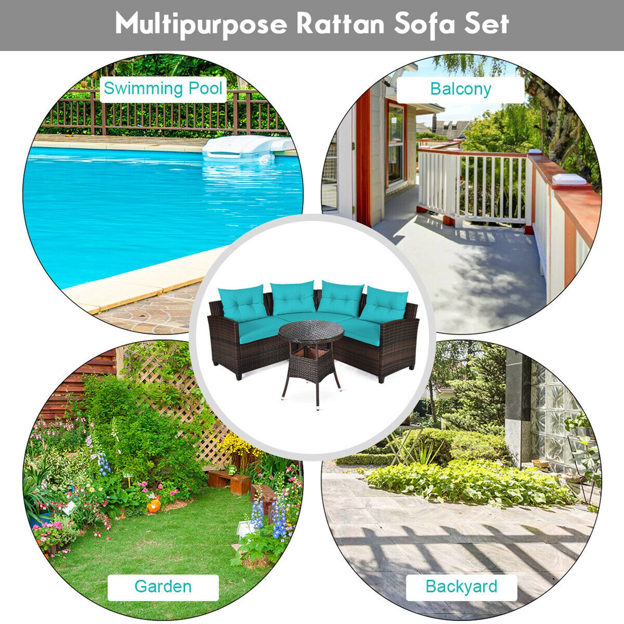 Multipurpose Rattan Sofa Set, Swimming Pool, Balcony, Garden, Backyard