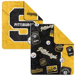 Logo Brands - Pittsburgh Steelers 50" x 60" Dream Weave Throw Blanket - Black