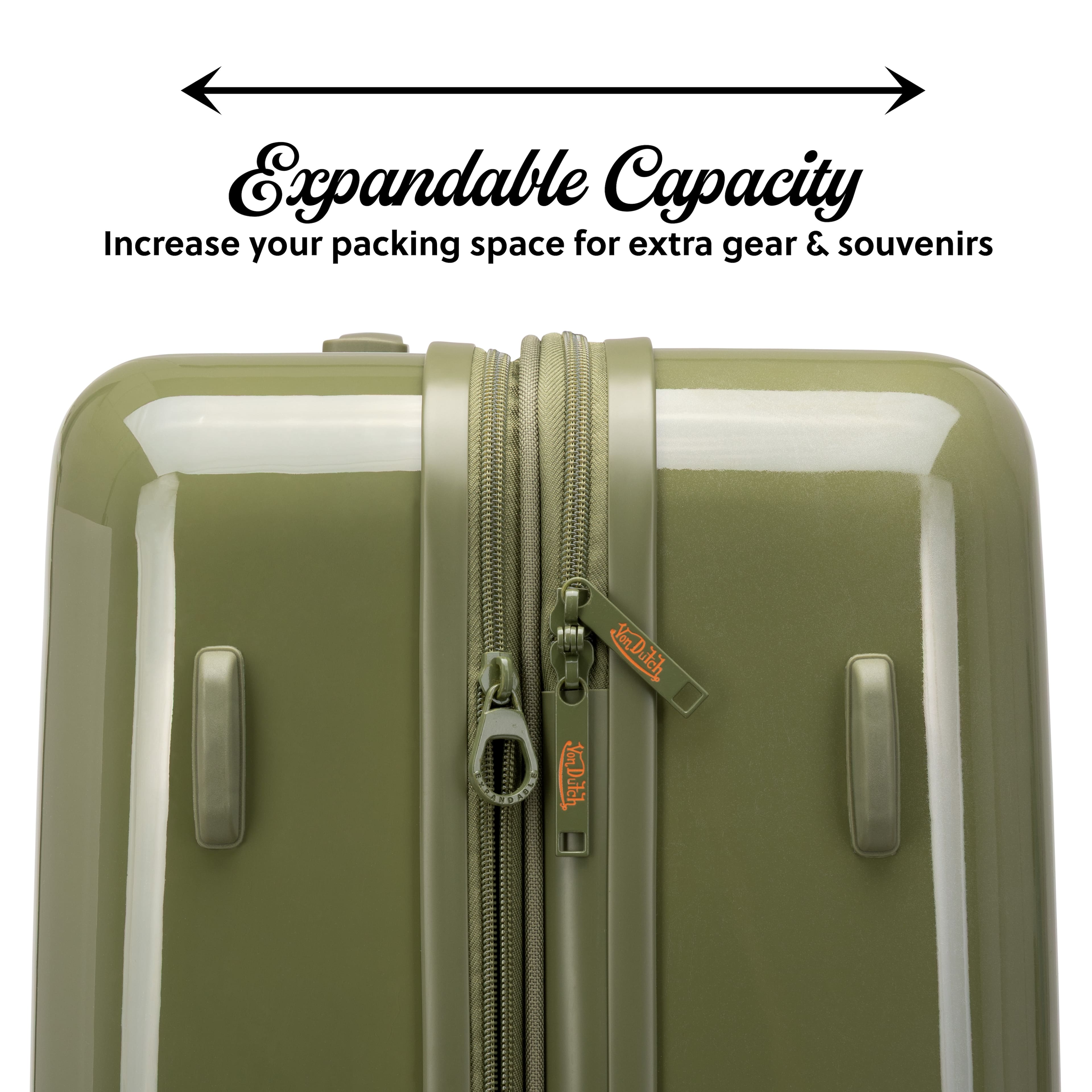 HUMAN MADE ボックスティッシュ オリーブグリーン Von Dutch 3 Piece Expandable Hardside Spinner Luggage Set Olive