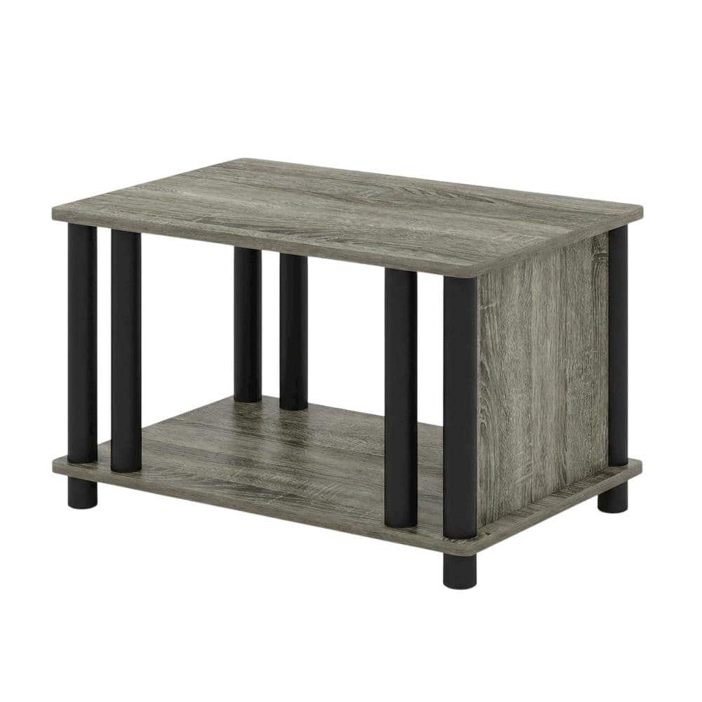FurniFact - Small French Oak and Black End Table Set with Modern Design - French Oak/Black
