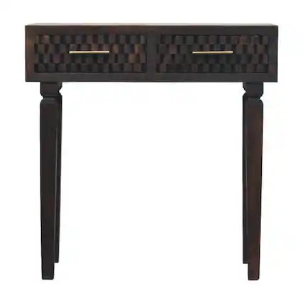 Front. Artisan Furniture - Artisan Furniture Cadiz Carved Slim Console, 2 Drawers - Brown.