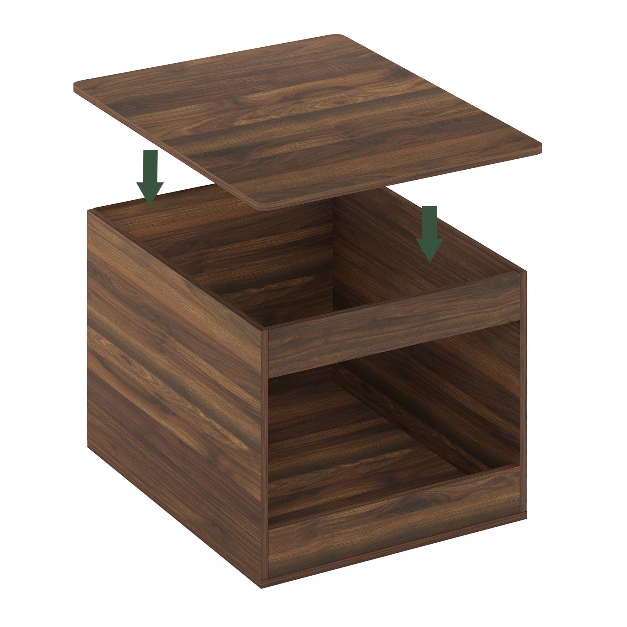 Alt View 3. Furinno - Peli Top Opening Litter Box Enclosure - Columbia Walnut.