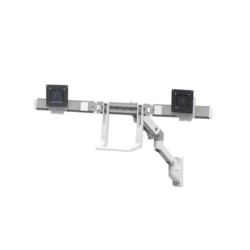 Ergotron - 45-479-216 HX Wall Mount Dual Monitor Arm - 2 Monitors Supported - Up to 32-inch Screens - 17.50 lbs Load Capacity - 100 - White