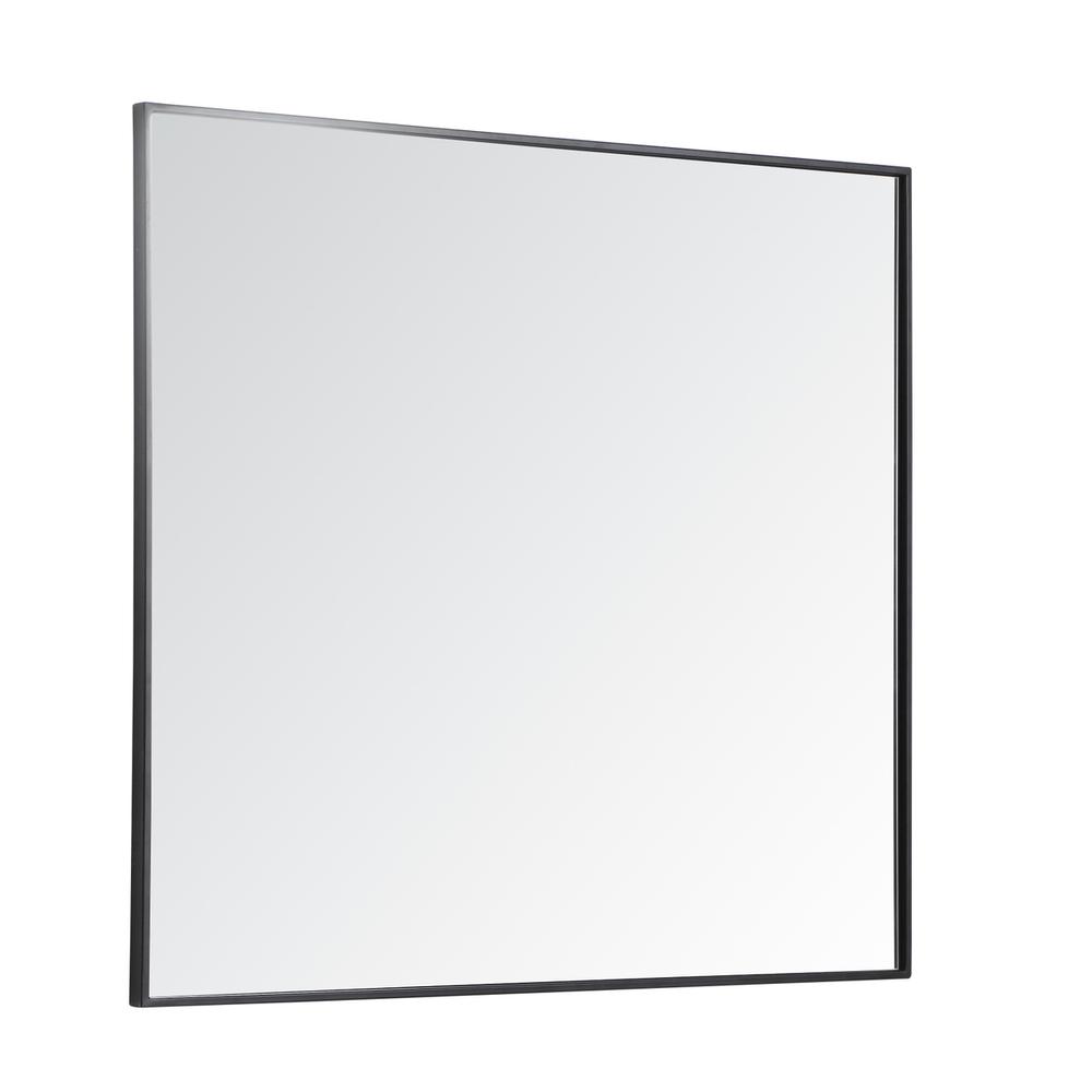 Alt View 2. Elegant Decor - Metal frame rectangle mirror 36 inch in Black - Black.
