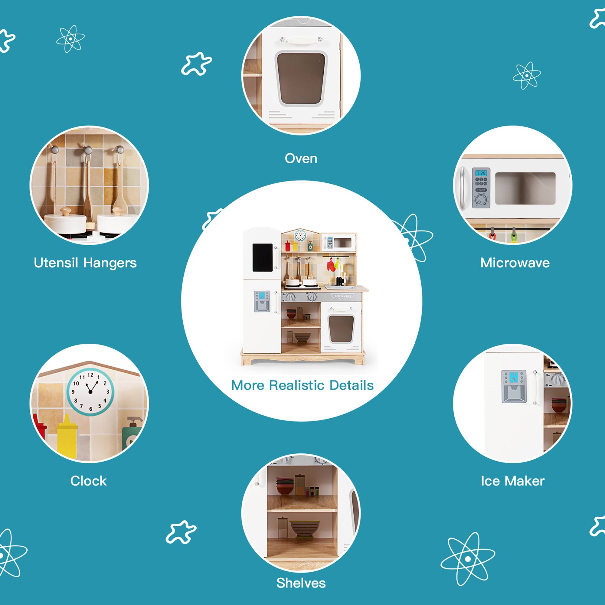 - Oven
- Utensil Hangers
- Microwave
- Clock
- Ice Maker
- Shelves
- More Realistic Details