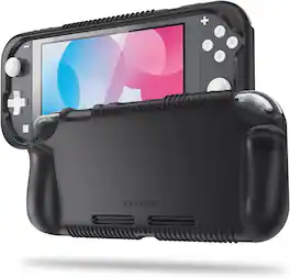 Fintie - Soft Silicone Protective Case for Nintendo Switch Lite 2019, Ergonomic Grip, Anti-Slip, Lightweight Grip Case Cover - Black