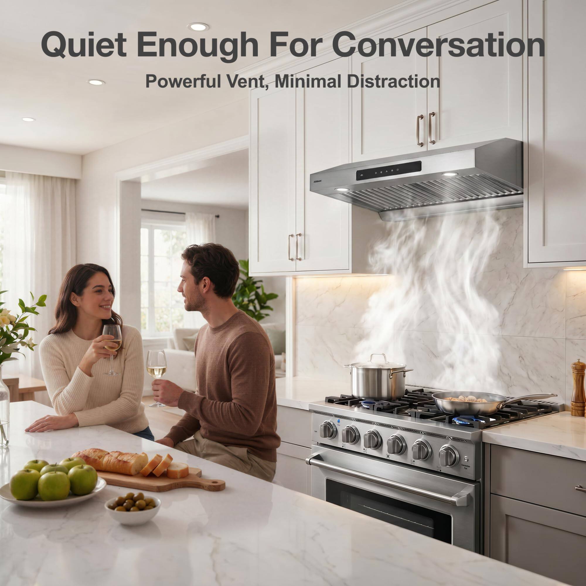 Quiet Enough For Conversation  
Powerful Vent, Minimal Distraction