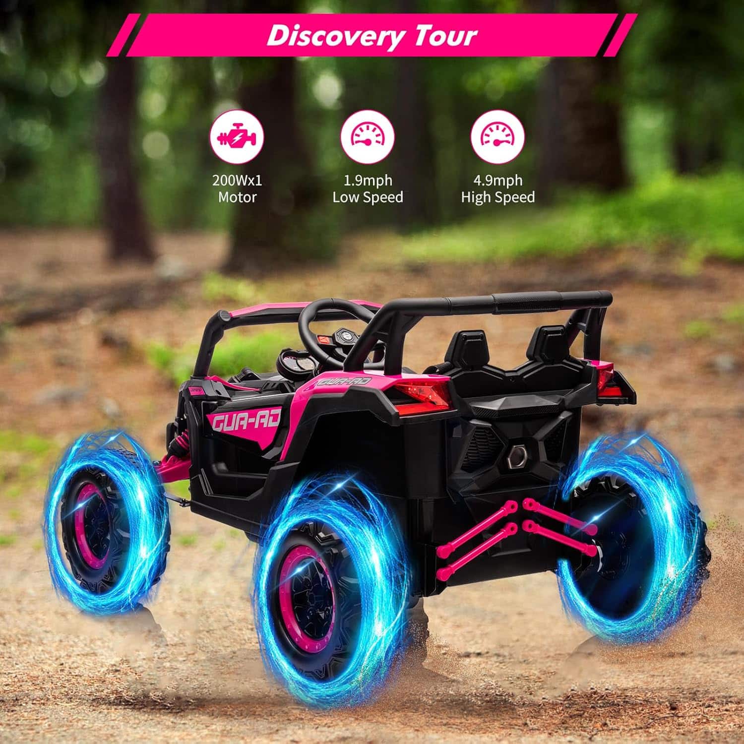 Discovery Tour
- 200Wx1 Motor
- 1.9mph Low Speed
- 4.9mph High Speed
GUA-AD