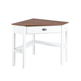 Ecooso - Space-Saving Corner Desk, Wood Laptop Workstation for Home Office and Study Room - Natural