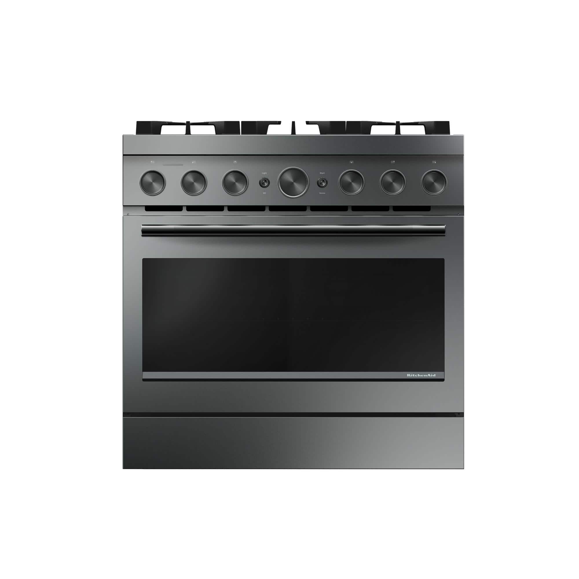 KitchenAid - 5.1 Cu. Ft Commercial Gas Range with No Preheat Air Fry Mode and 6 Burner - Juniper - Front_Zoom