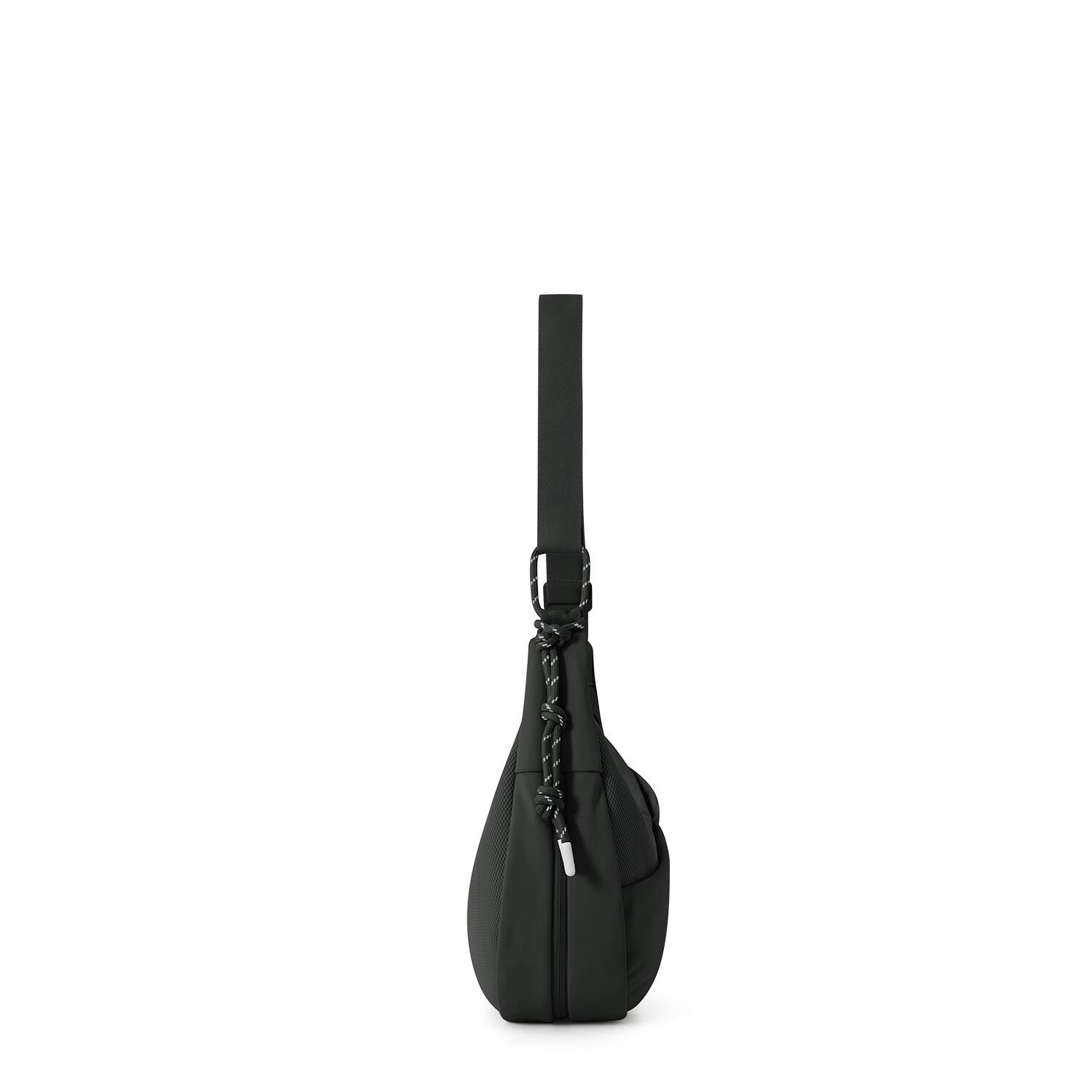 Left. Bagsmart - REIKI Expandable Hobo Bag, Water-Resistant Crossbody with Wet/Dry Compartment for Workouts & Travel - Black.