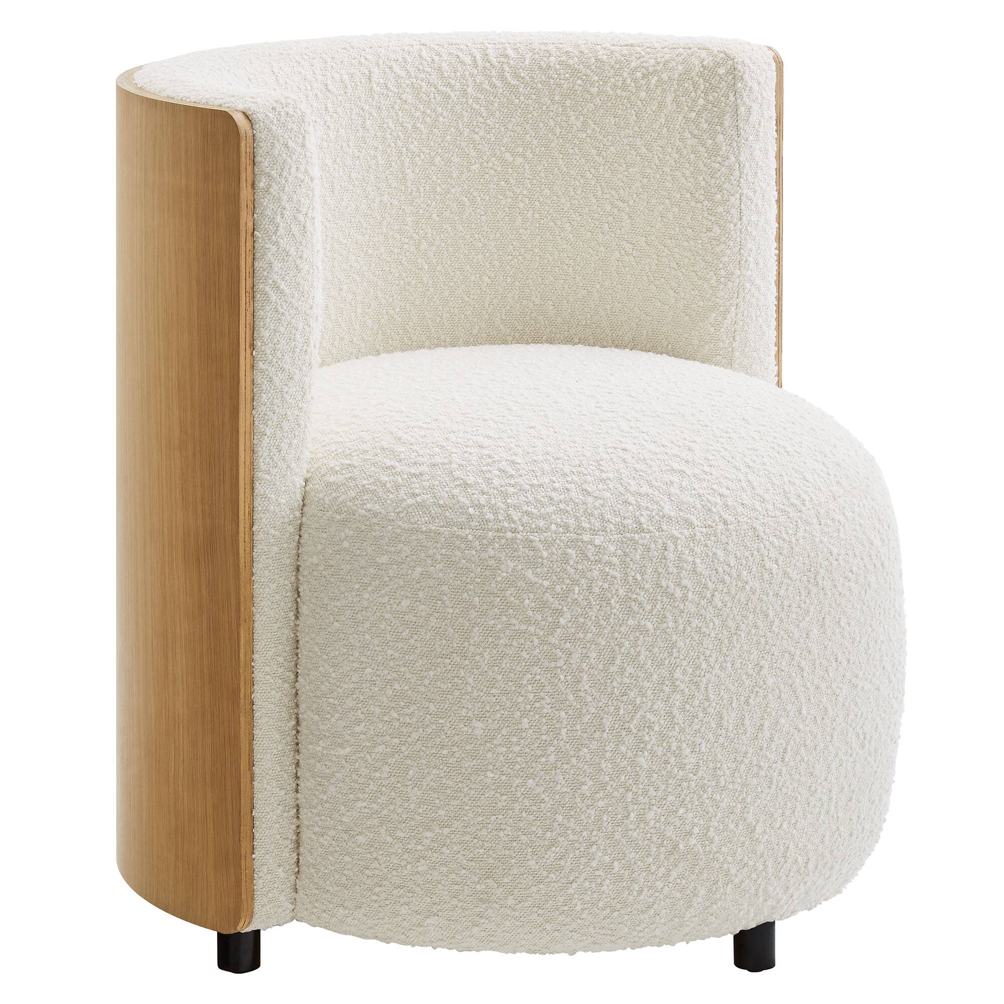 Angle. Modway - Solis Boucle Accent Chair by Modway - Natural Ivory.