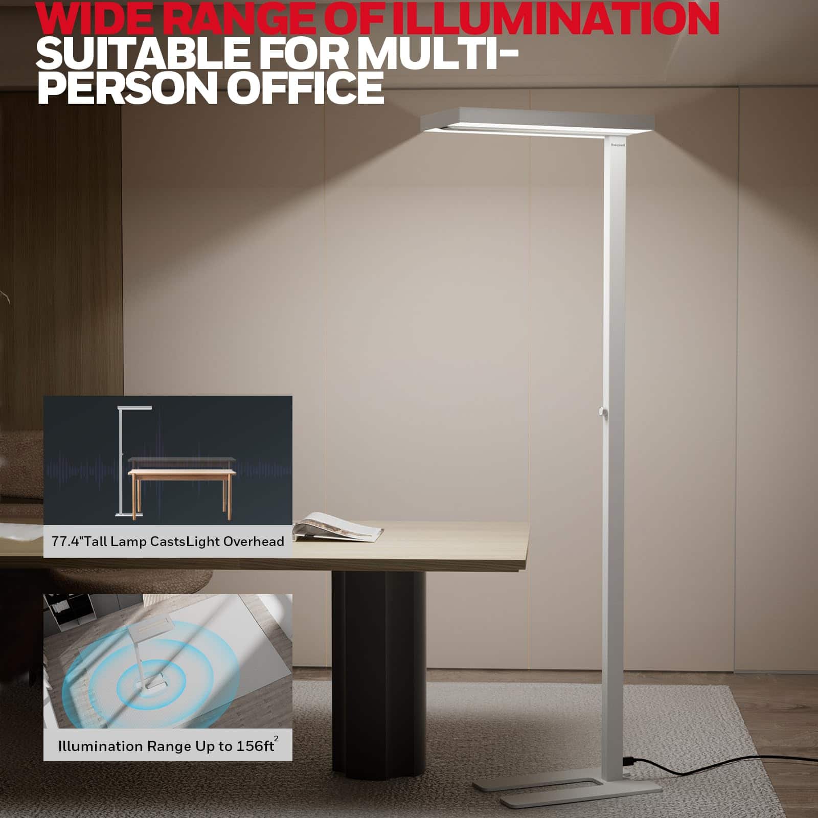 Honeywell Sunturalux™ 02E GEN Modern LED Floor Lamp, 8000LM 4000K