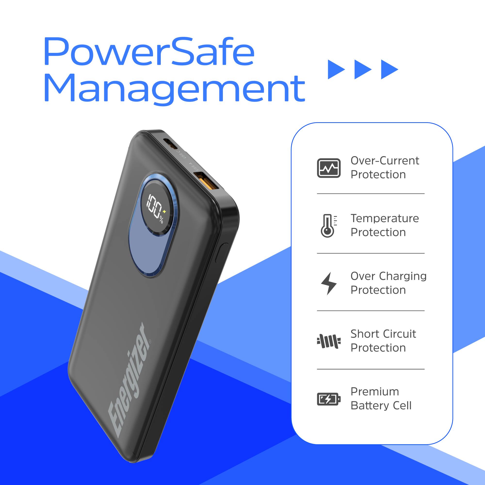 PowerSafe Management  
00%  
Over-Current Protection  
Temperature Protection  
Over Charging Protection  
Short Circuit Protection  
Premium Battery Cell