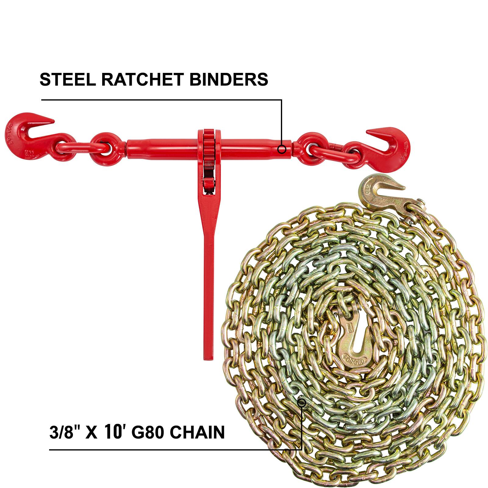STEEL RATCHET BINDERS FOR 3/8" X 10' G80 CHAIN