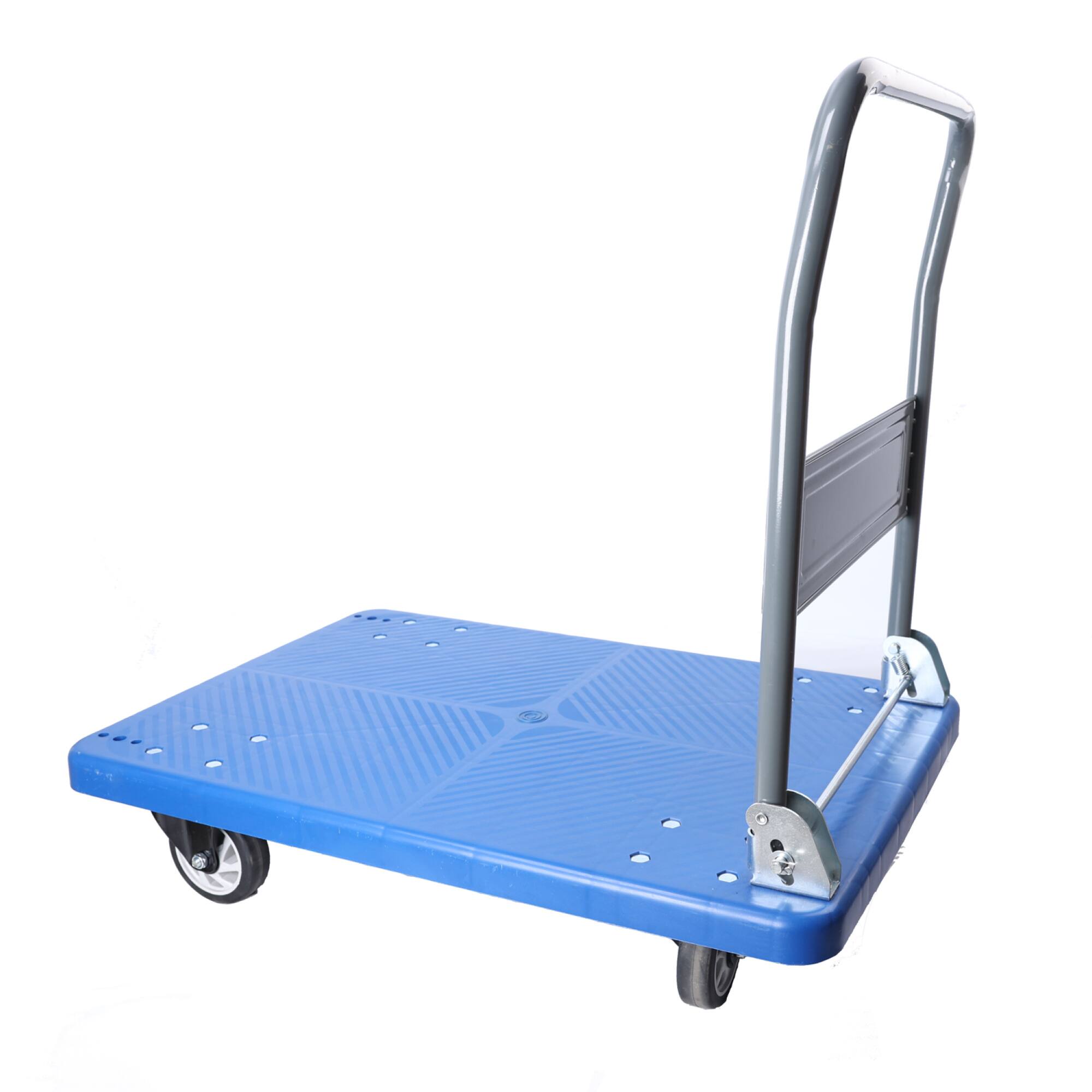 Alt View 1. ELEMENT ACE - Heavy Duty Foldable Platform Cart with Swivel Handle and PU Wheels for Efficient Moving and Hauling - Blue.