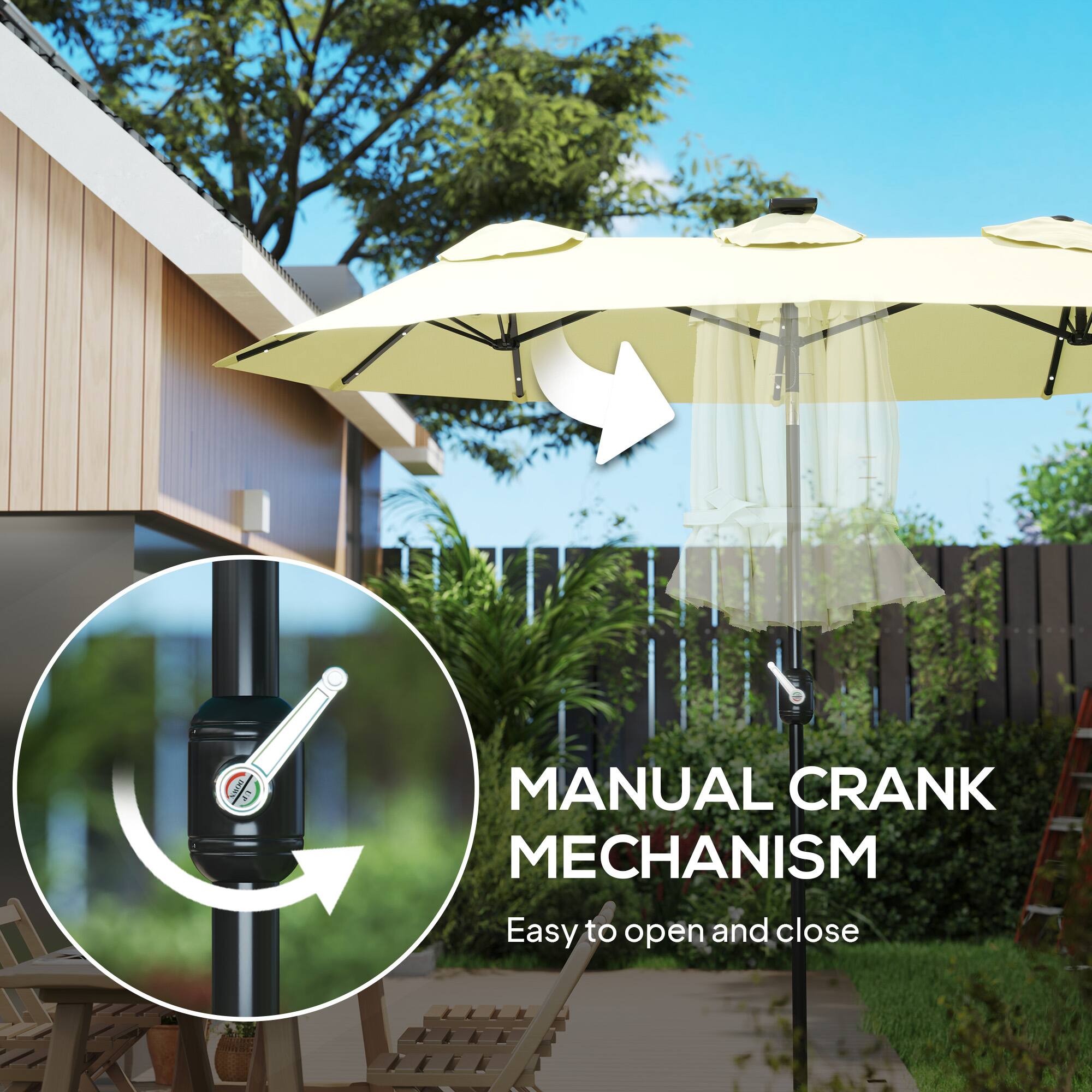 MANUAL CRANK MECHANISM
Easy to open and close