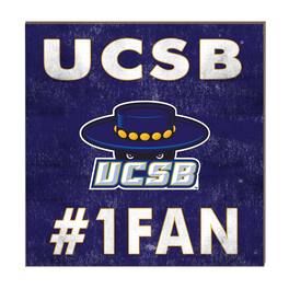 Jardine - UC Santa Barbara Gauchos 10" x 10" #1 Fan Plaque - Blue