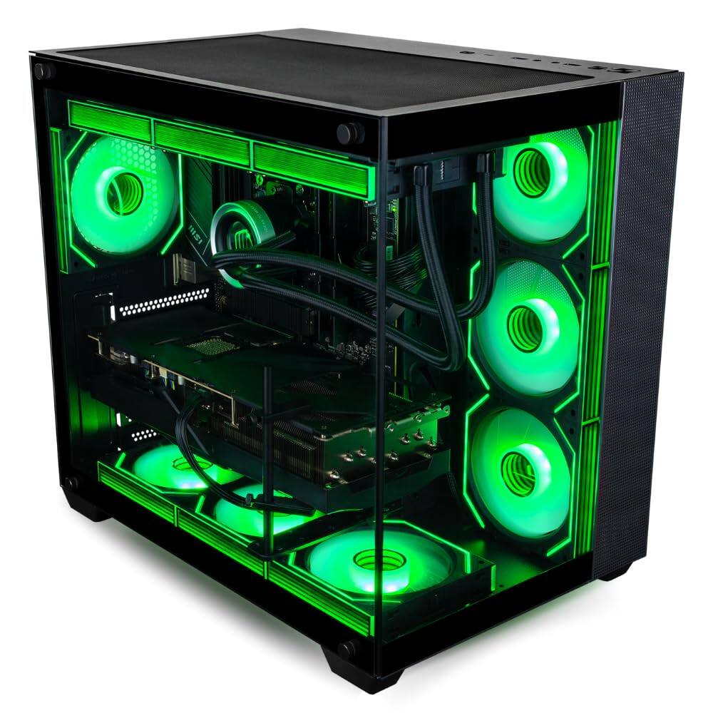 Left. Empowered PC - Panorama XL RTX 5080, Intel 20-Core Ultra 7 265KF, 32GB RAM, 2TB NVMe SSD - Gaming Desktop PC, W11 Pro, 3-Year Warranty.