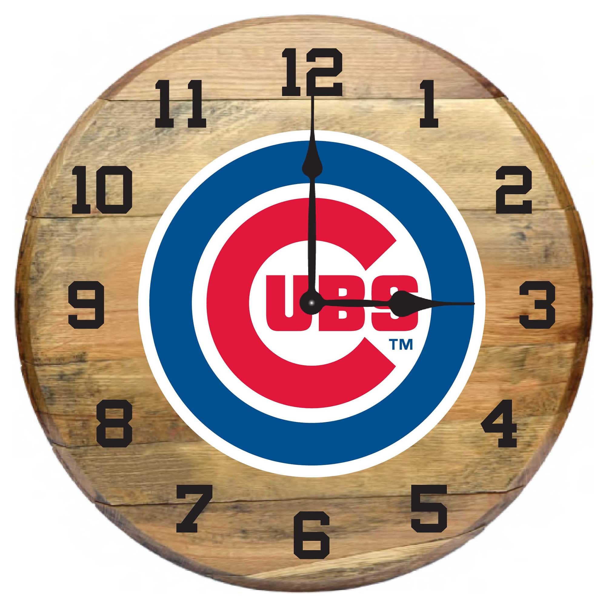 Imperial - Chicago Cubs Oak Barrel Clock - Multicolor