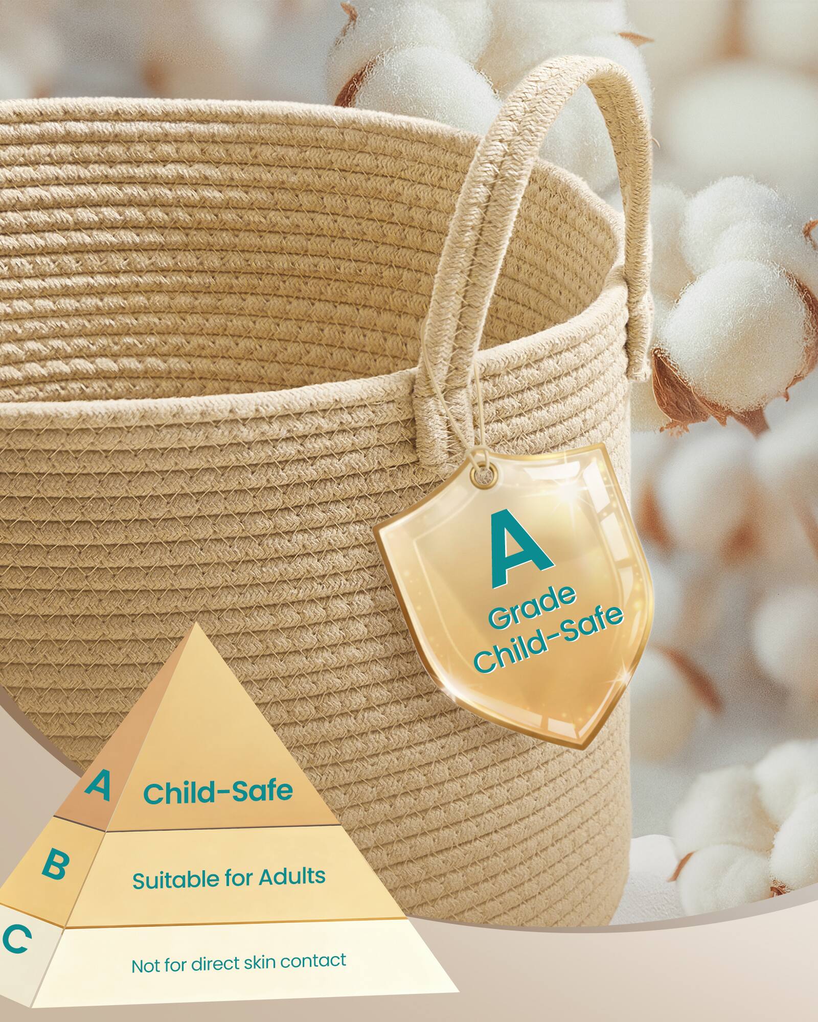 A Child-Safe Grade

A Child-Safe

B Suitable for Adults

C Not for direct skin contact