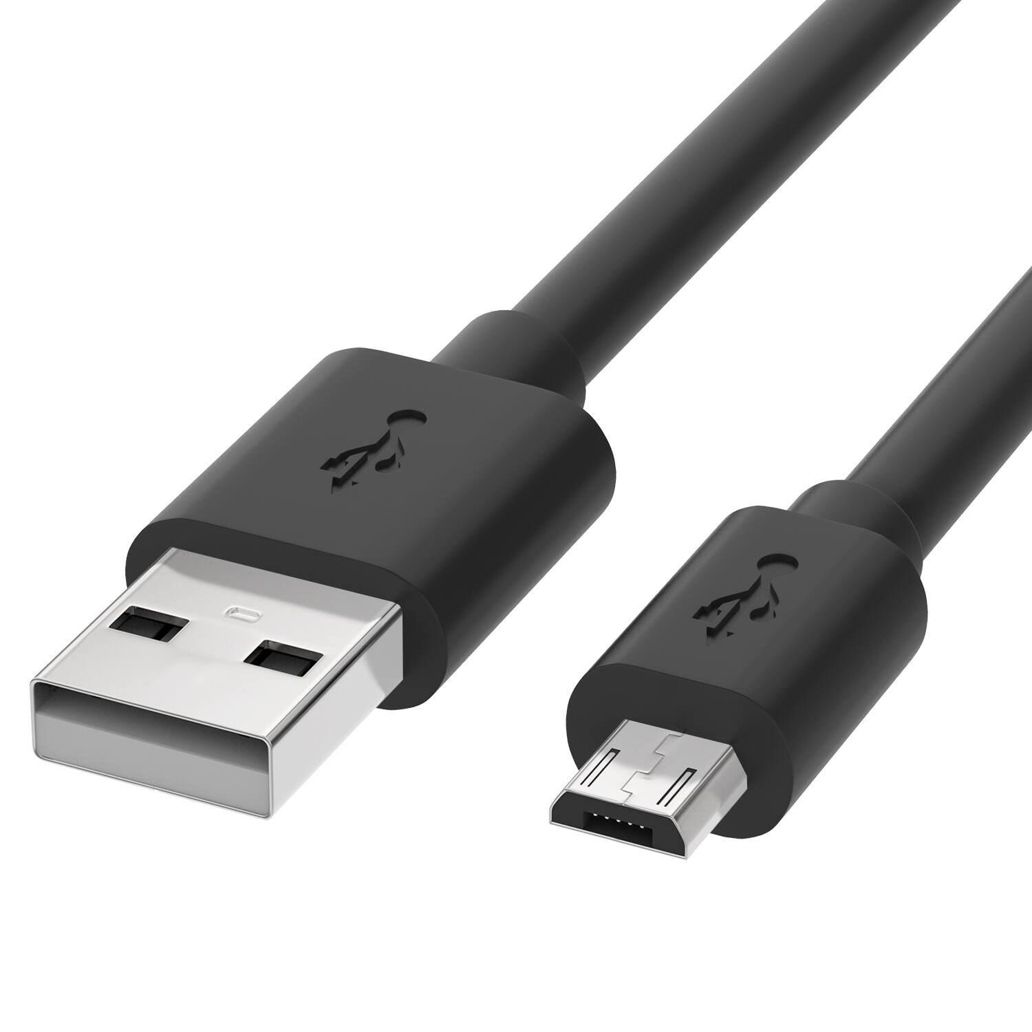 Front. Fosmon - Micro USB to USB Sync and Charge Charger Cable - 3ft - Black.