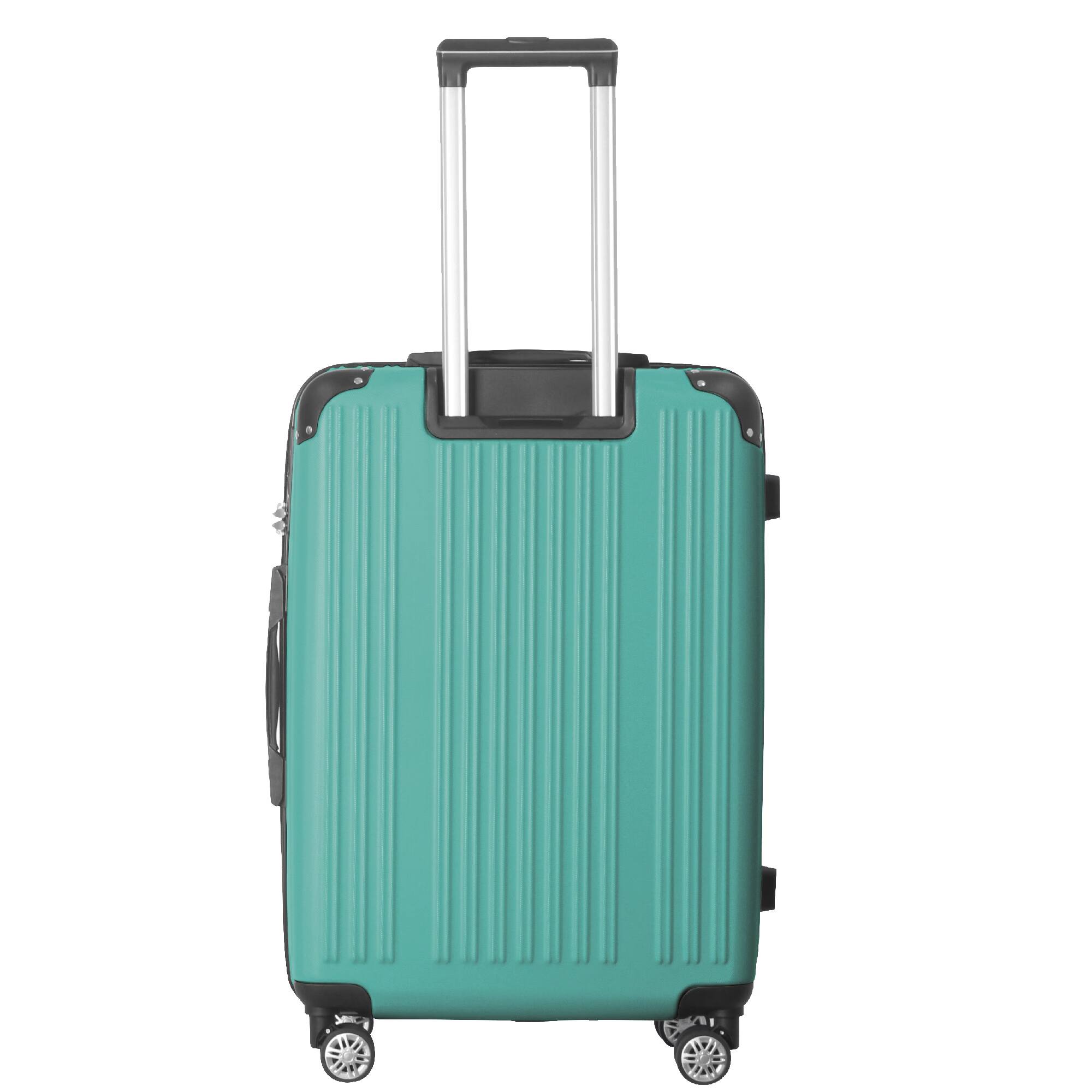 Alt View 5. Bestier - 3-Piece ABS Hardshell Luggage Set (20”/24”/26”) with Spinner Wheels, TSA Lock & Telescopic Handle - Aqua Green.