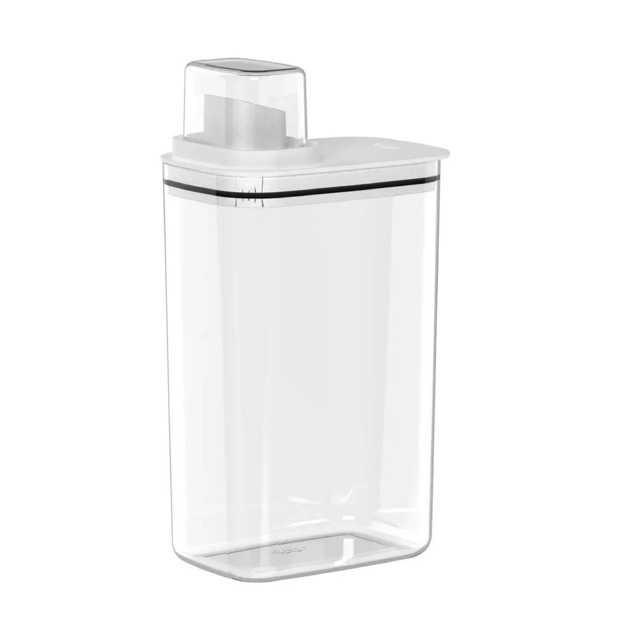 Front. OU - OU 78oz Laundry Detergent Dispenser w Measuring Cap, Fabric Softener Dispenser with Drip Return Lid - Clear.