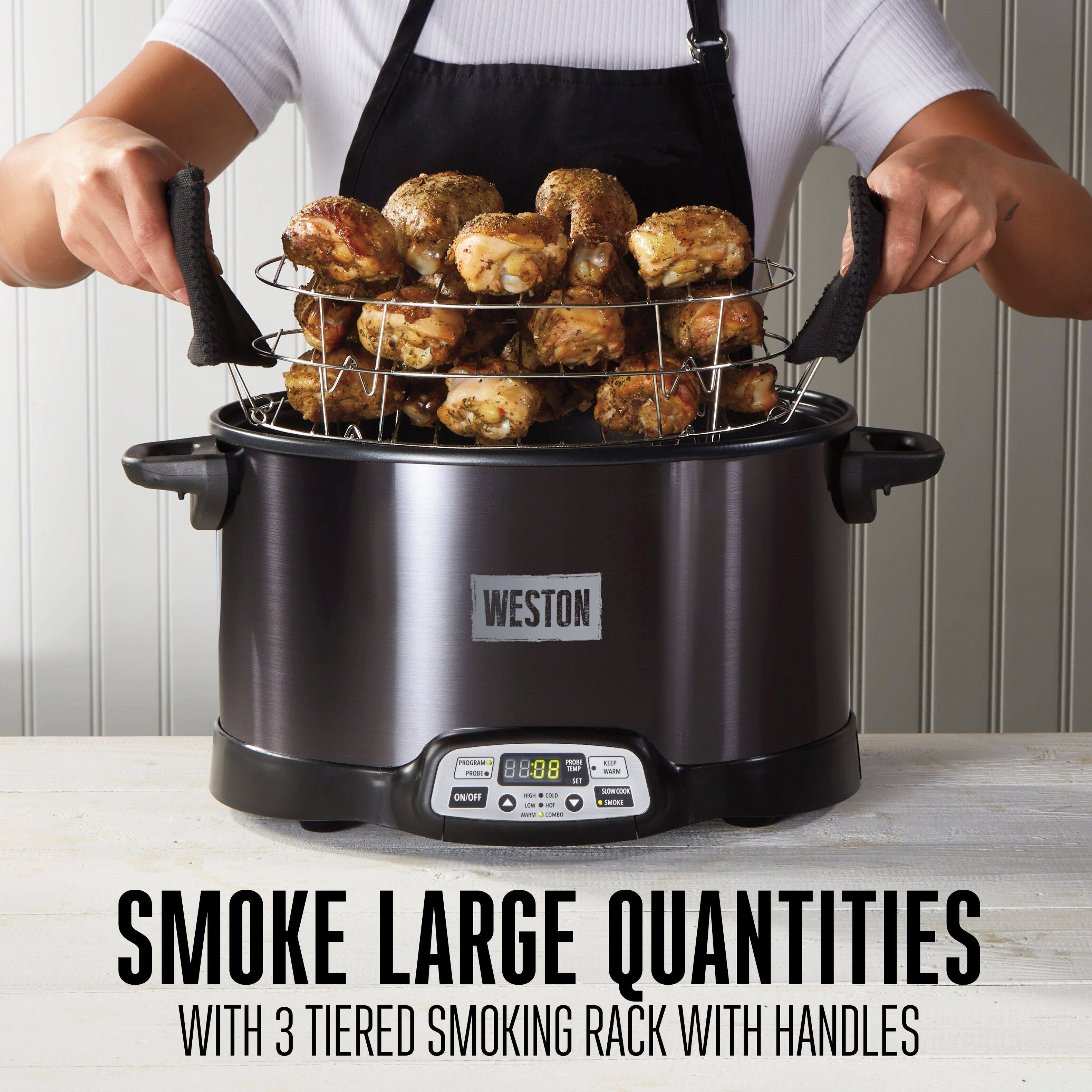 SMOKE LARGE QUANTITIES WITH 3 TIERED SMOKING RACK WITH HANDLES