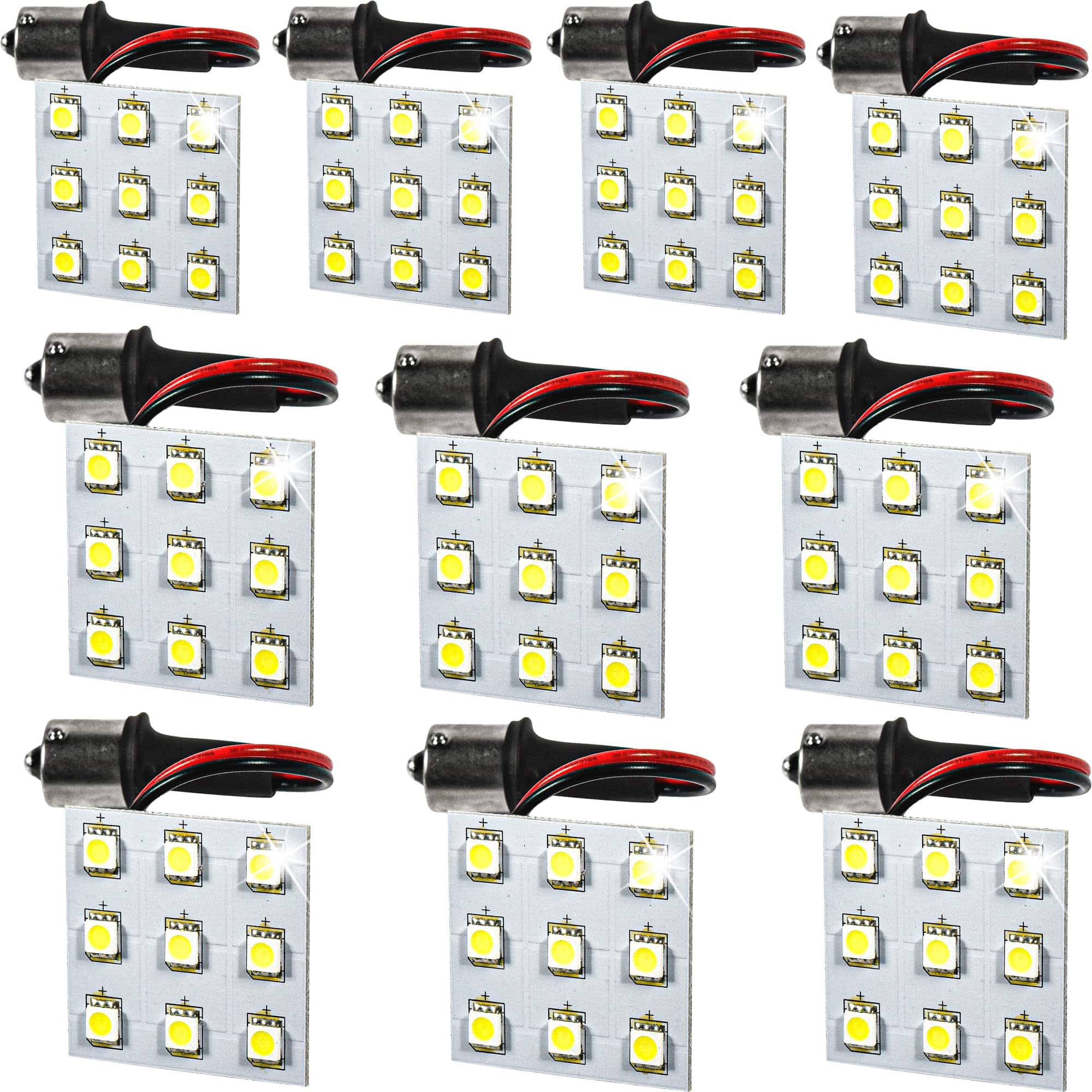HQRP - BA15s 1156 LED Bulb 10-Pack 9 SMD 5050 10-30 V Replacement for Forest River Travel Trailer