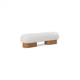 Meridian Furniture - Robertson Cream Boucle Fabric Bench - Beige