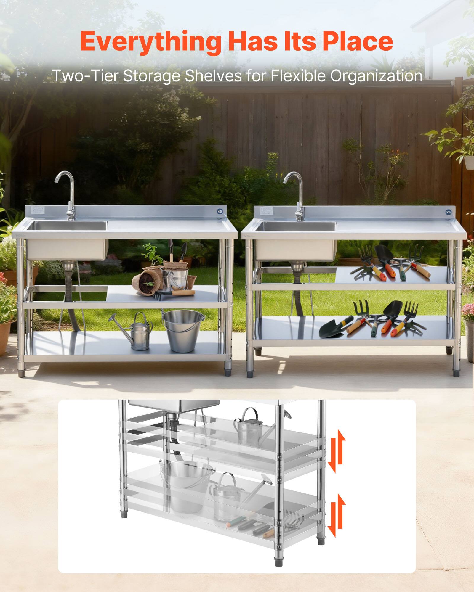 Everything Has Its Place  
Two-Tier Storage Shelves for Flexible Organization